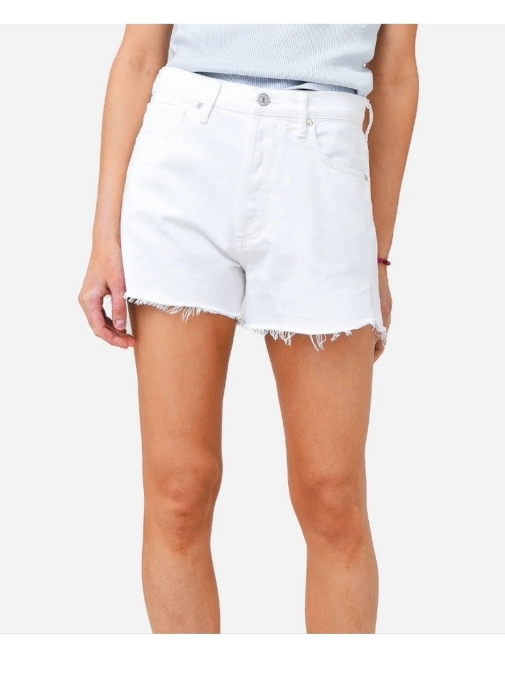 Citizens of Humanity Marlow Shorts Size 32 White Denim Raw Hem